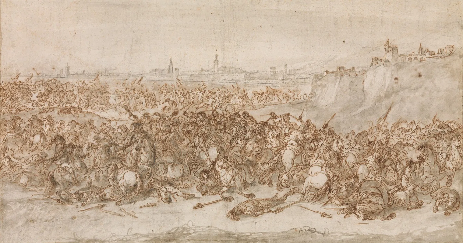 A Cavalry Battle Before A City