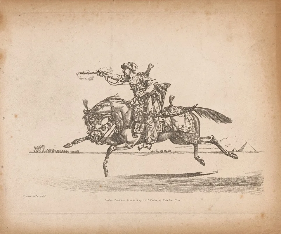 A Charging Mameluke Firing A Pistol