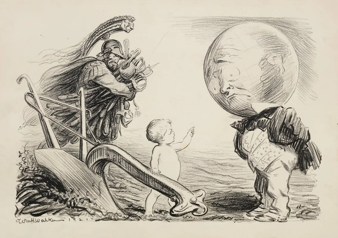 A Child Talks To A Frowning Figure Representing The World