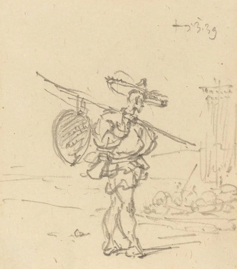 A Chinese Peasant by George Chinnery - Canvas Print