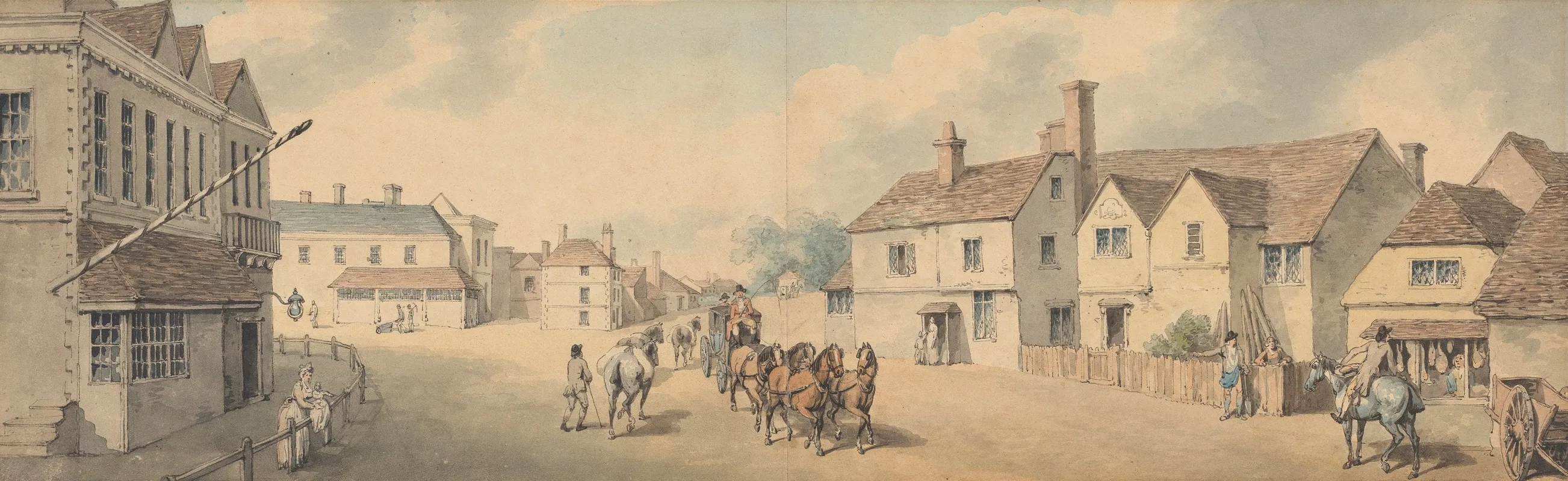 A Coach And Four Passing Through Chippenham Wiltshire