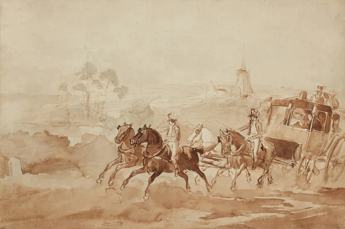 A Coach Travelling Through The Countryside