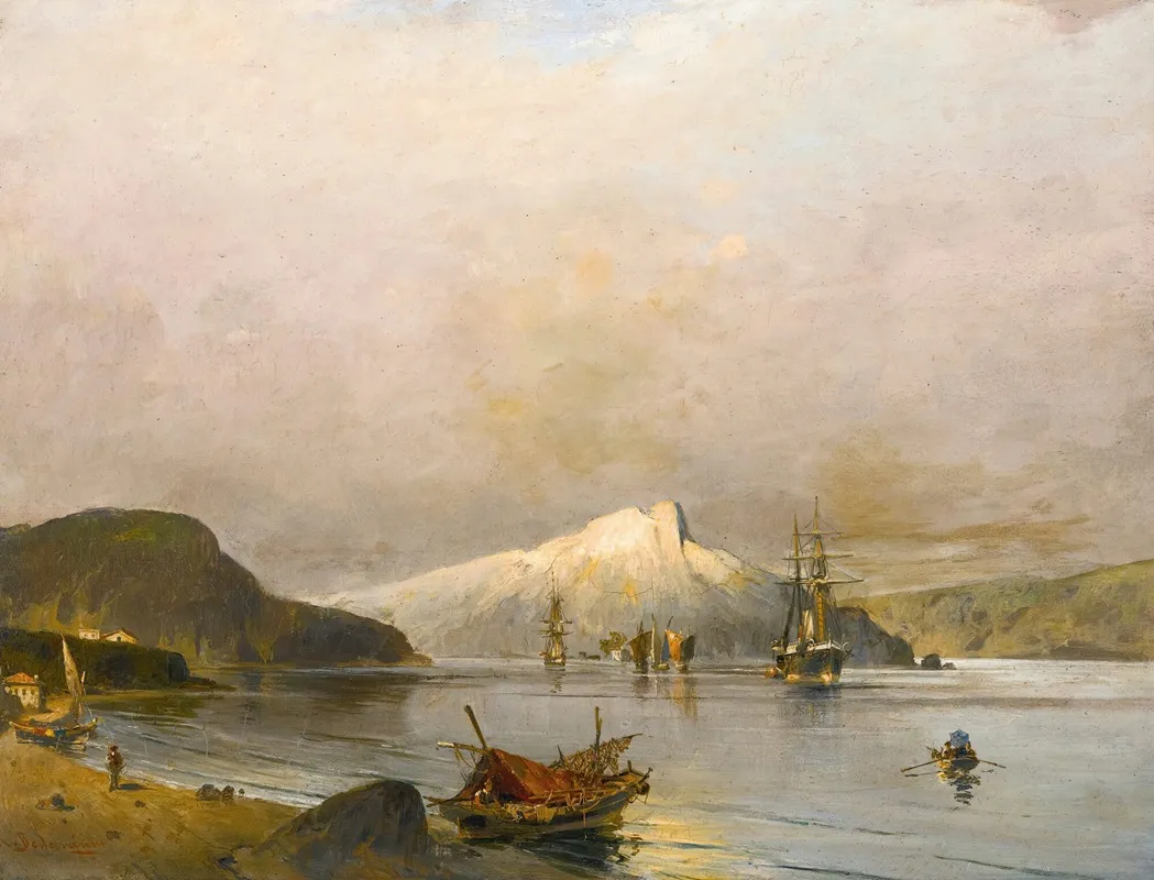 A Coastal Bay by Konstantinos Volanakis - Canvas Print