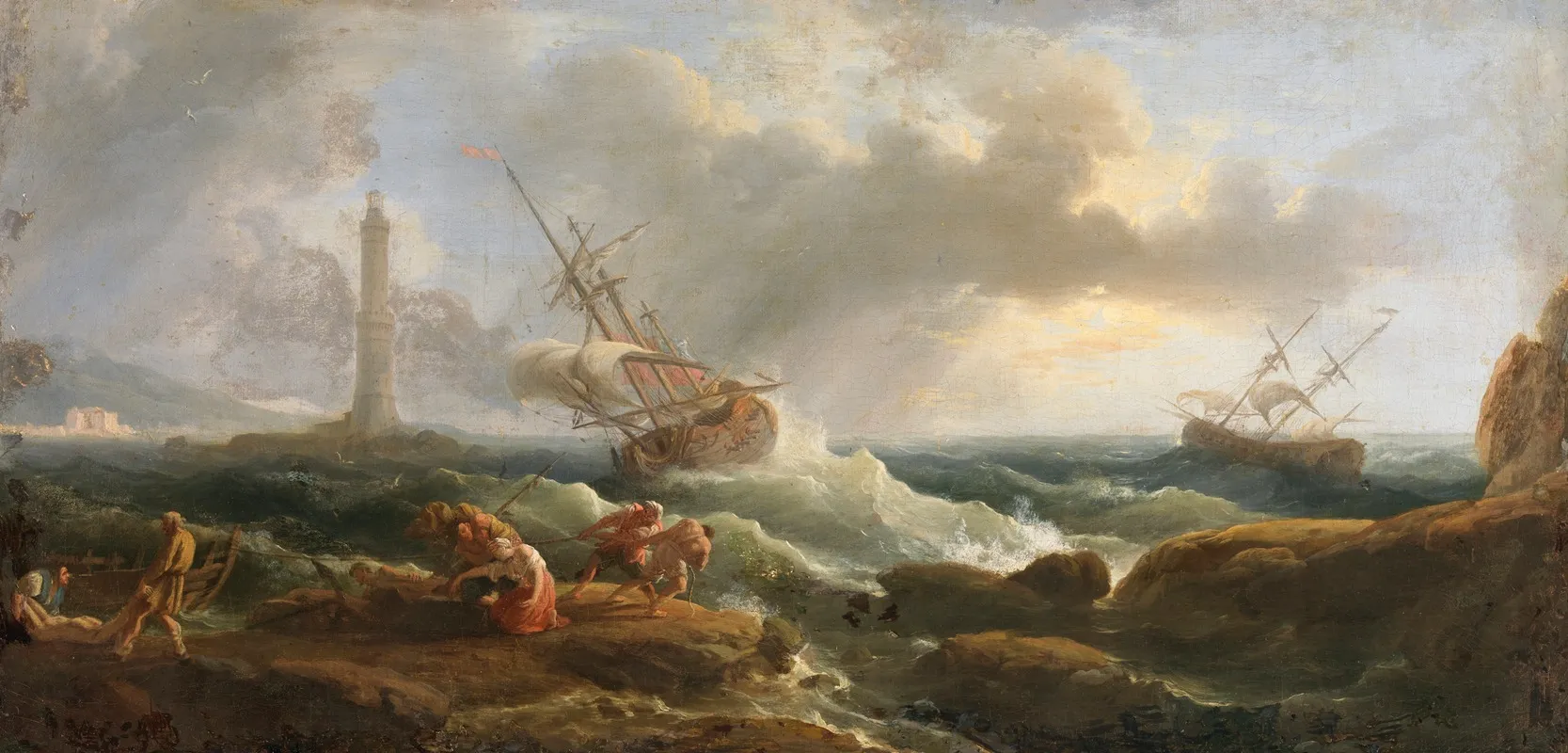A Coastal Scene 2 by Claude-Joseph Vernet - Canvas Print