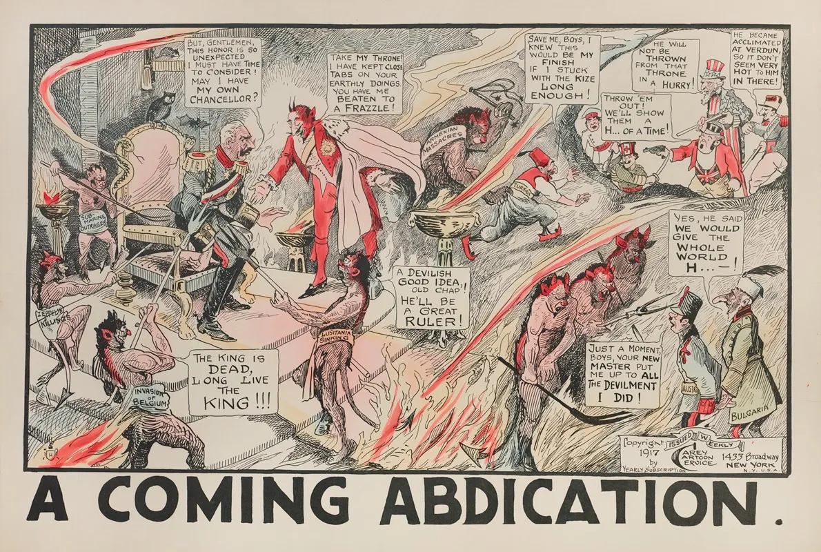 A Coming Abdication by Carey Cartoon Service - Canvas Print