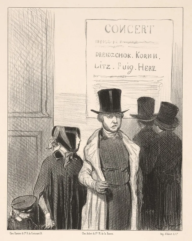A Concert A Concert Announcement For Ten Francs Furiously Mouth It by Honoré Daumier - Canvas Print