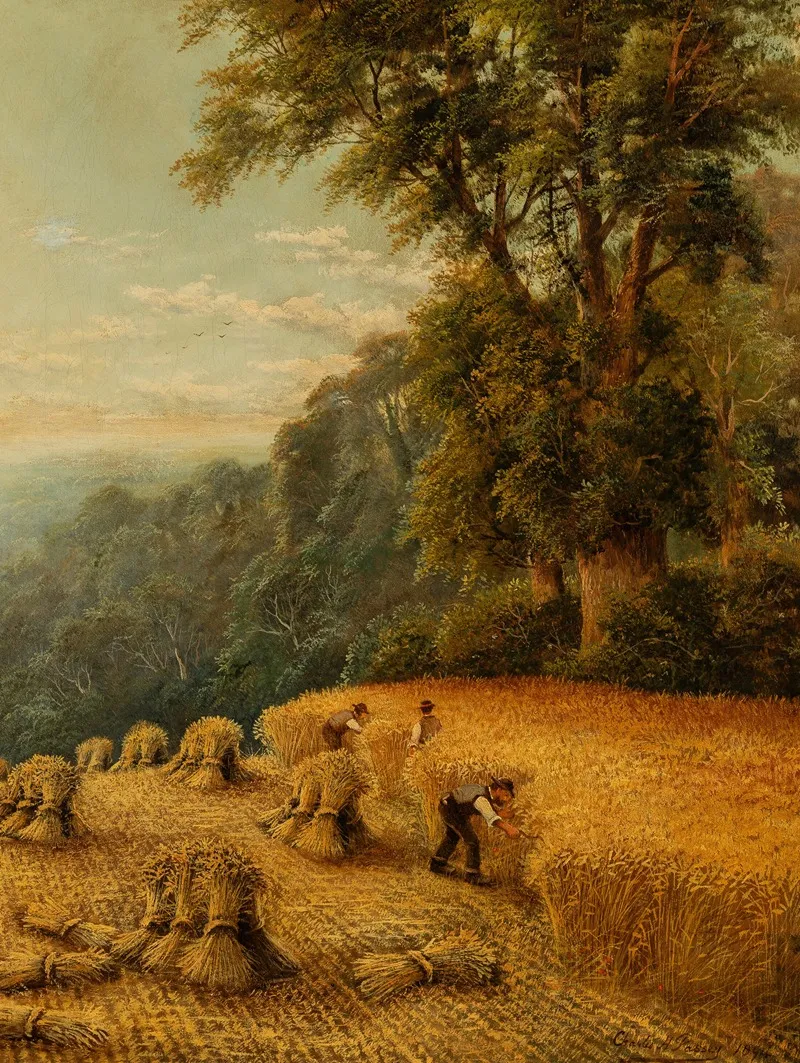 A Cornfield Shire Surrey by Charles Henry Passey - Canvas Print