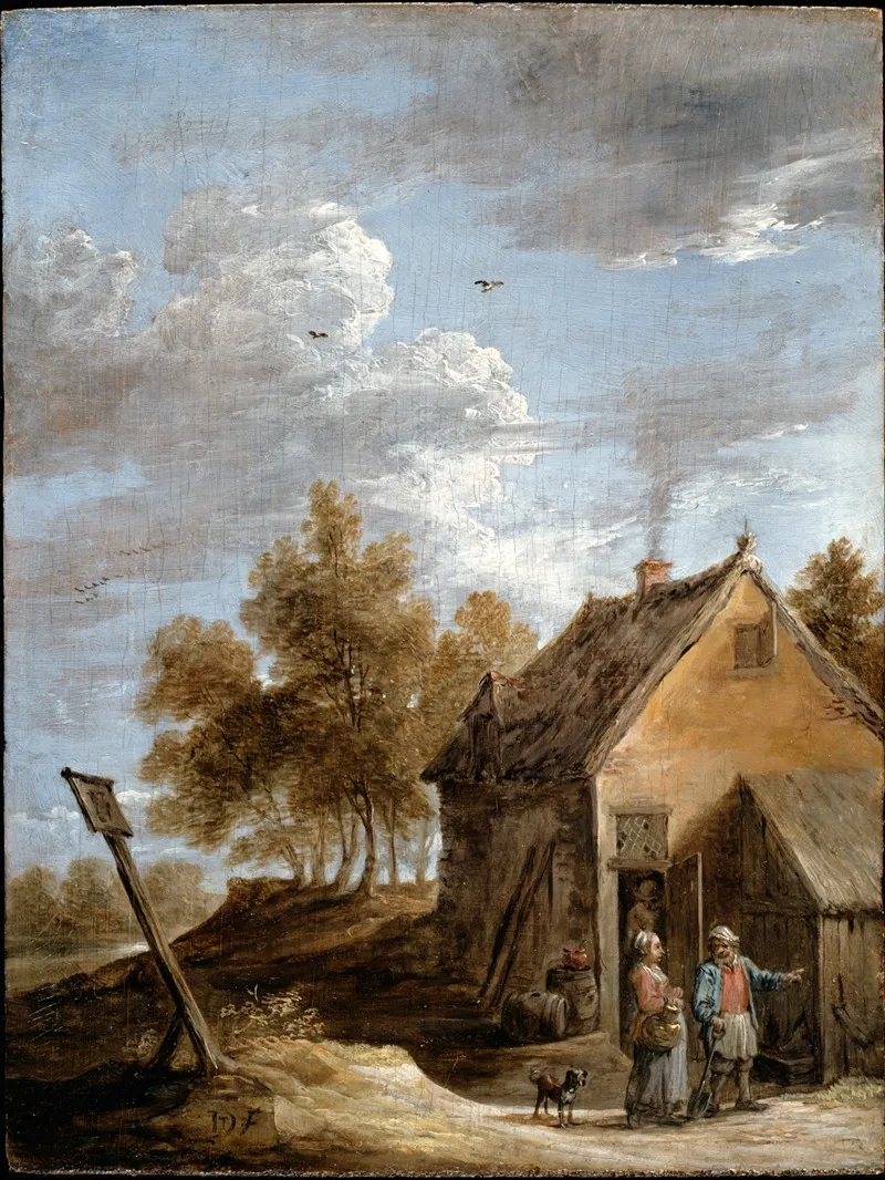 A Cottage by David Teniers The Younger - Canvas Print
