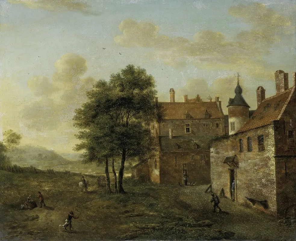 A Country Home by Jan van der Heyden - Canvas Print