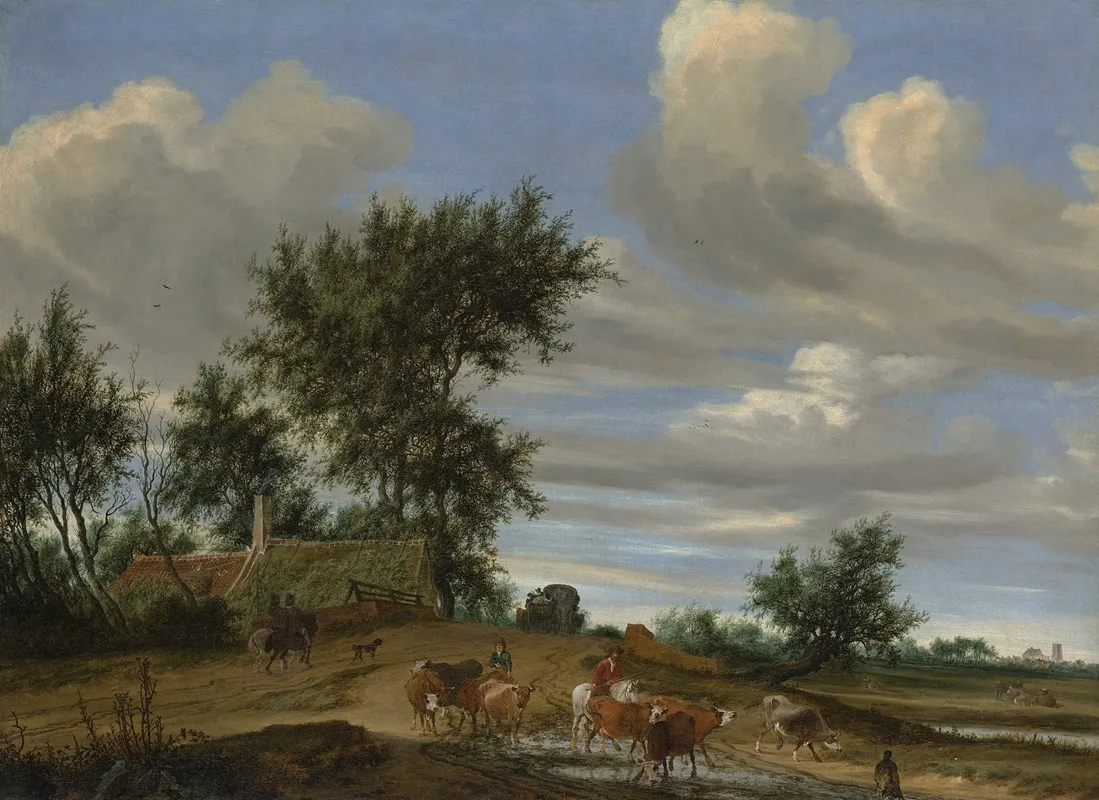 A Country Road 2 by Salomon van Ruysdael - Canvas Print