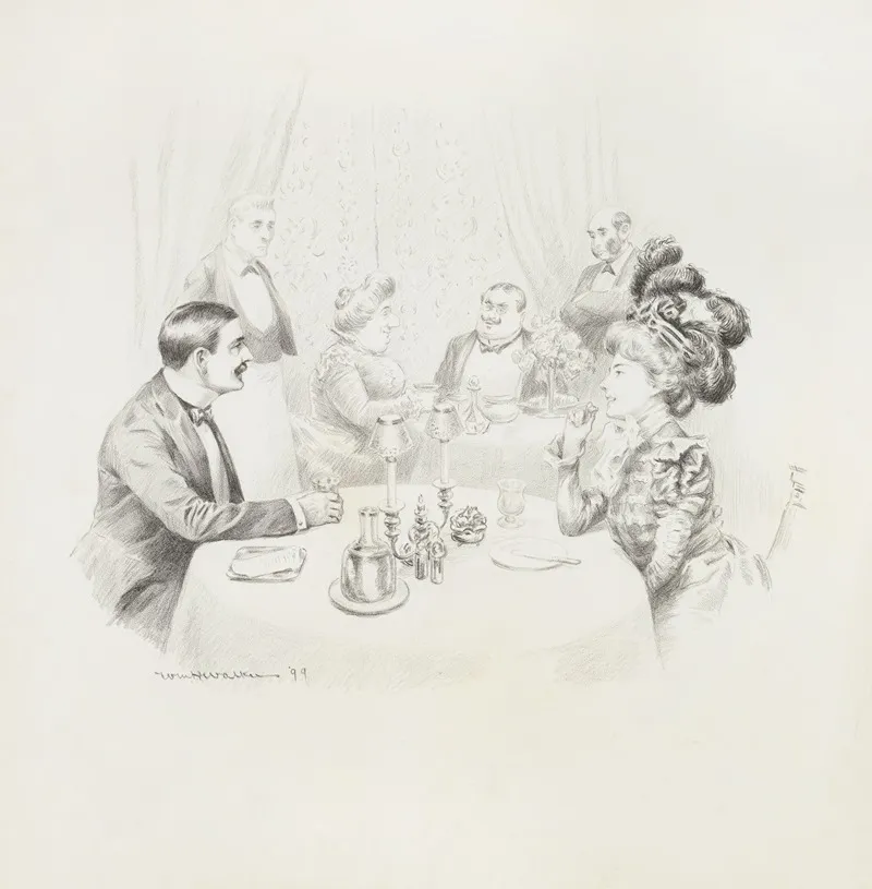 A Couple Eat At A Fine Restaurant
