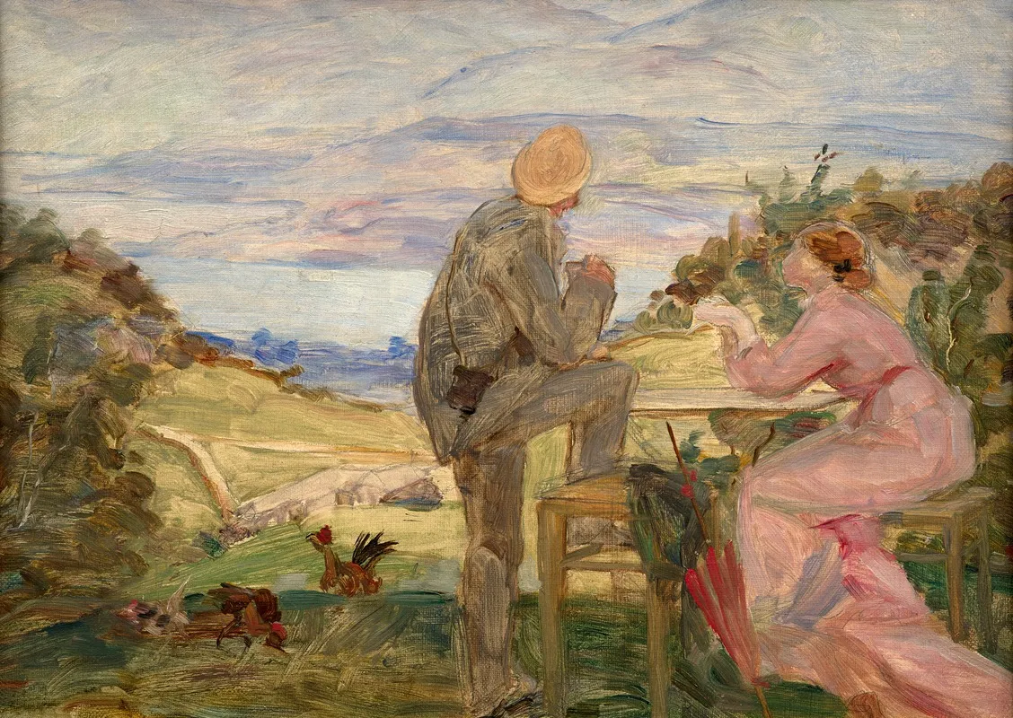 A Couple In La Divonne by Marie Bracquemond - Canvas Print