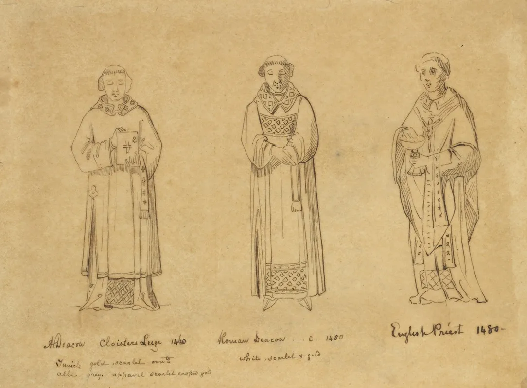 A Deacon Cloisters Leige 1460 Roman Deacon C 1450 English Priest 1480