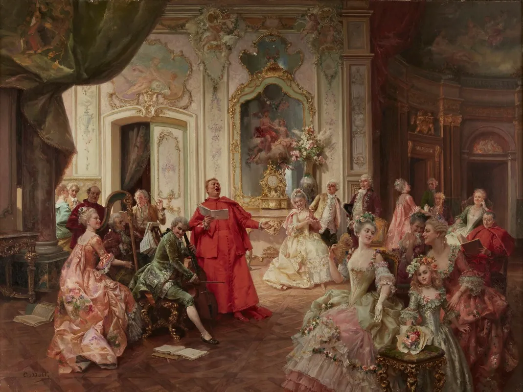 A Delightful Performance 2 by Cesare Auguste Detti - Canvas Print