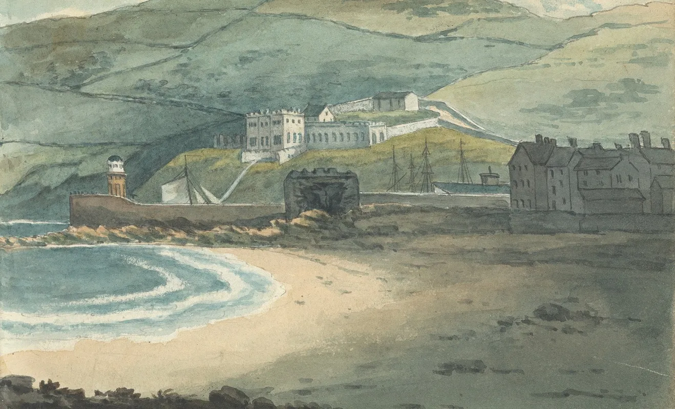 A Desolate Harbor Surrounded By Moors by Thomas Bradshaw - Canvas Print