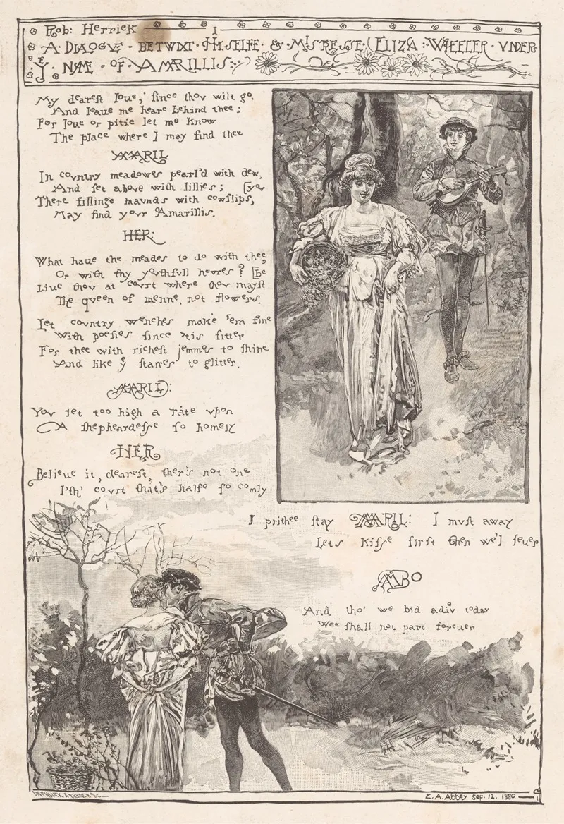 A Dialogue Betwixt Himself And Mistress Eliza Wheeler By Robert Herrick
