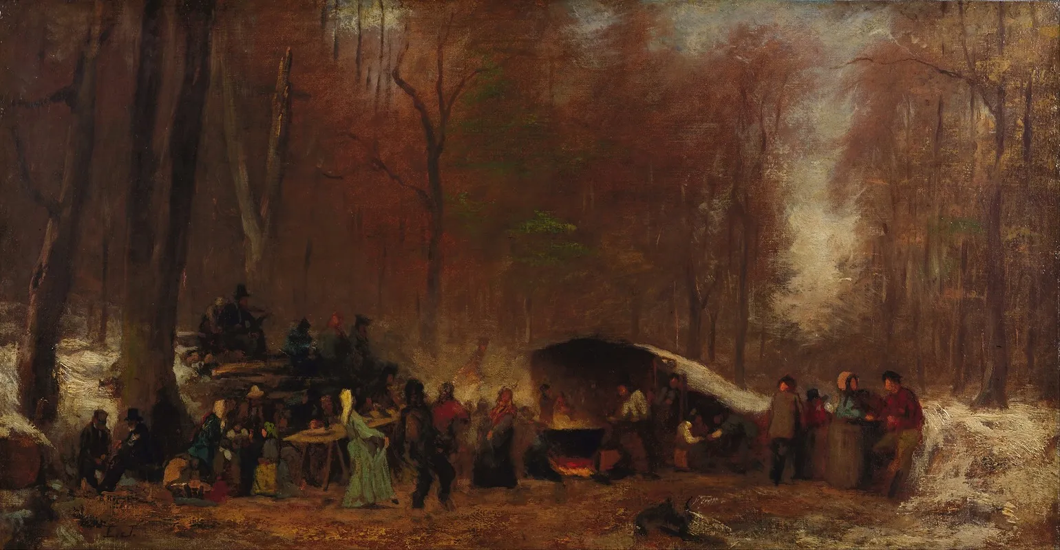 A Different Sugaring Off by Eastman Johnson - Canvas Print