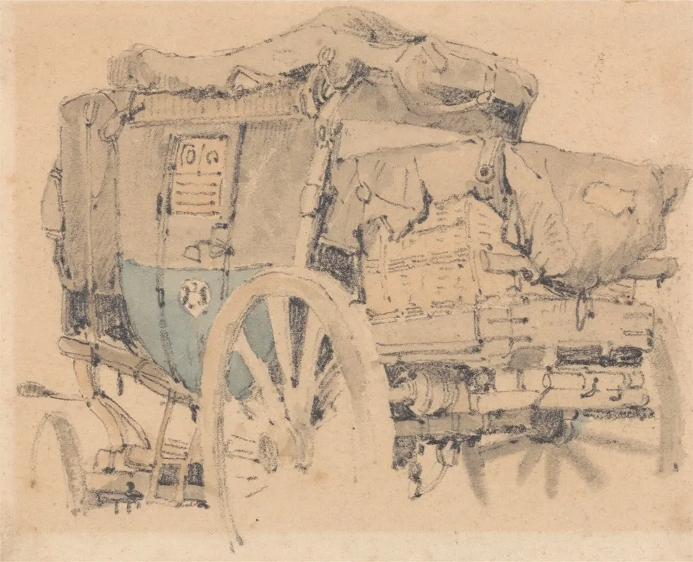 A Diligence Facing Left by Samuel Prout - Canvas Print