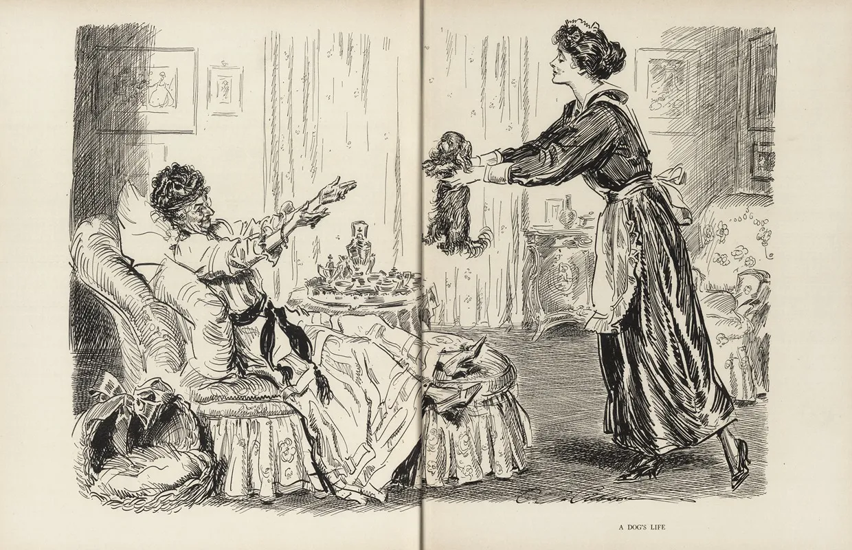 A Dogs Life 2 by Charles Dana Gibson - Canvas Print