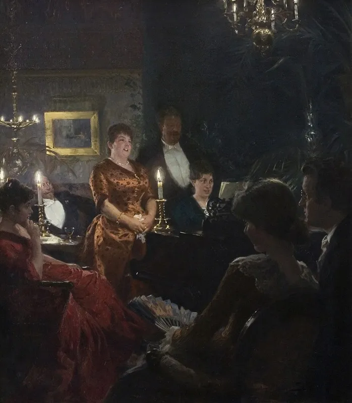 A Duet by Peder Severin Krøyer - Canvas Print