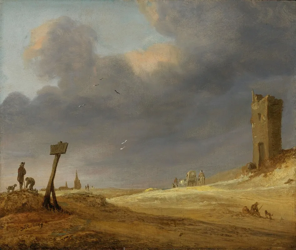 A Dune Landscape by Jacob Salomonsz. van Ruysdael - Canvas Print