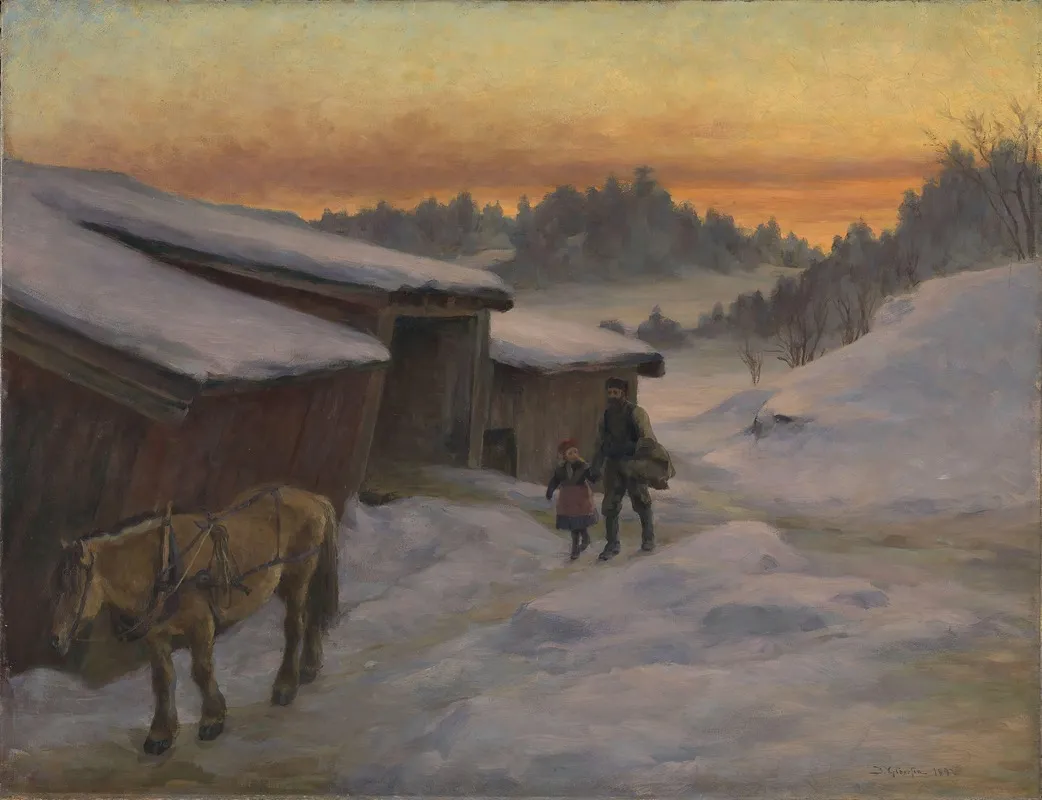 A Farm At Lysaker by Jacob Gløersen - Canvas Print