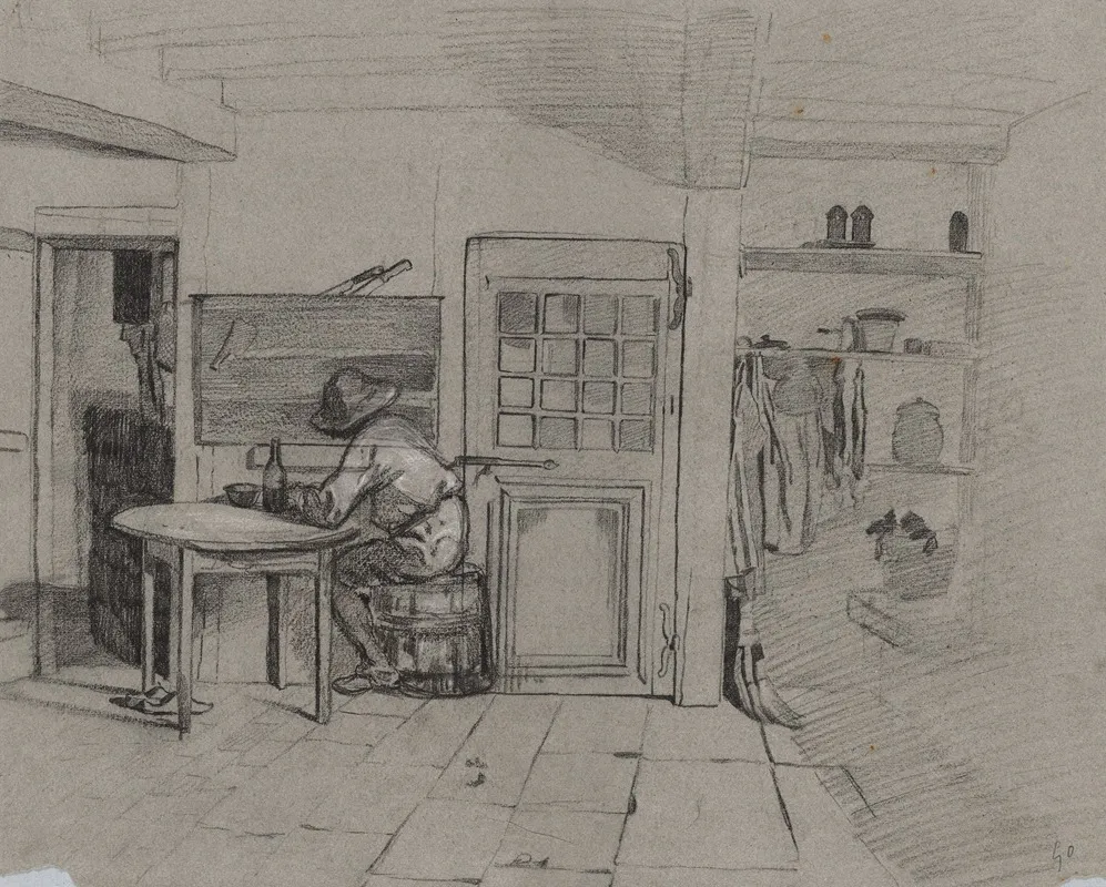 A Farmhouse Interior With A Boy At A Table 2