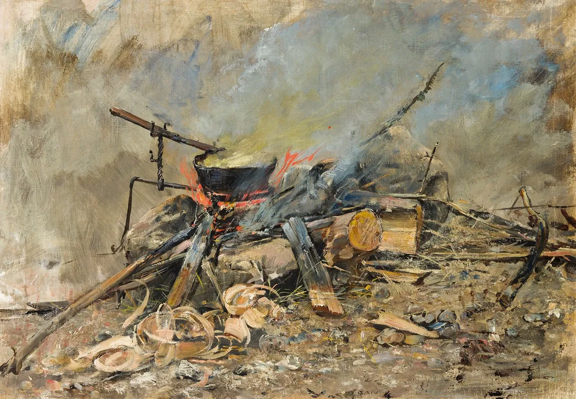 A Fire With A Kettle Study For Sancta Simplicitas