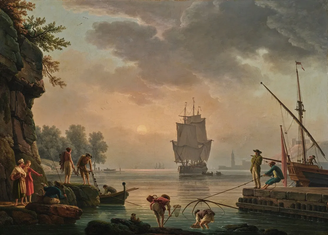 A Foggy Scene by Claude-Joseph Vernet - Canvas Print
