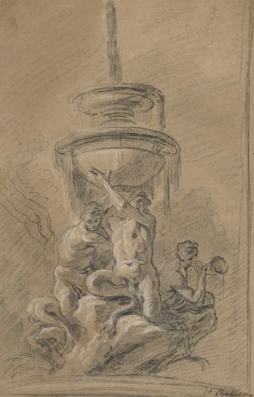 A Fountain With Three Tritons