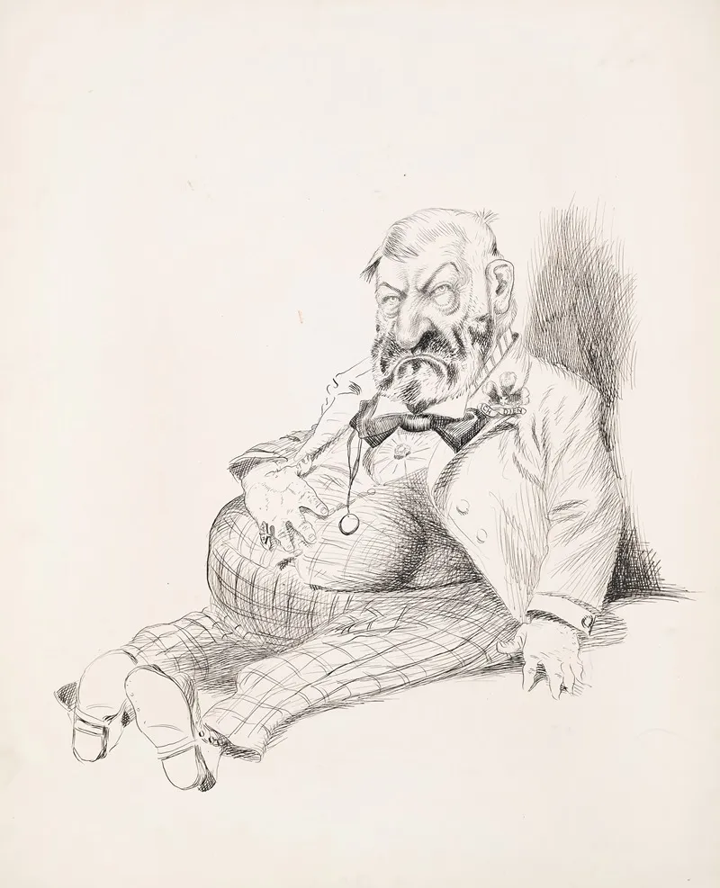 A Frowning Disproportioned Man In A Suit