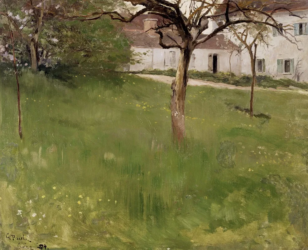 A Garden In Grez by Georg Pauli - Canvas Print