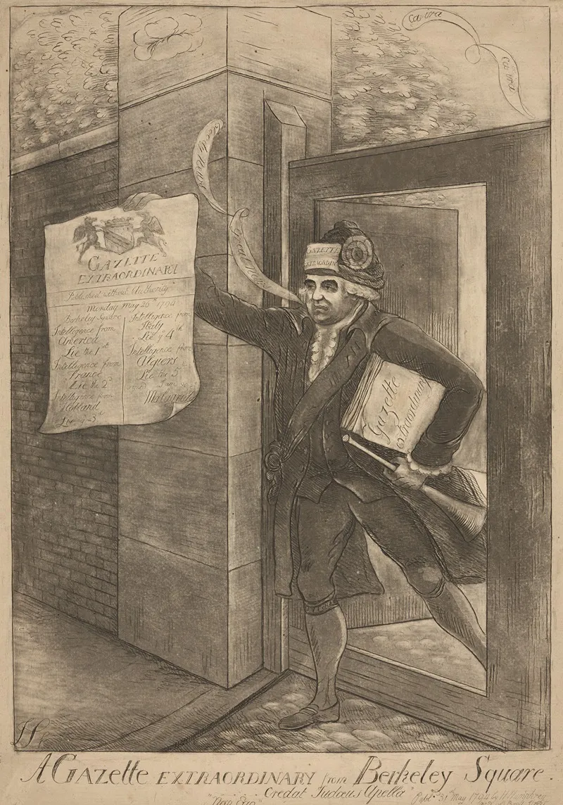 A Gazette Extraordinary From Berkeley Square by James Sayers - Canvas Print