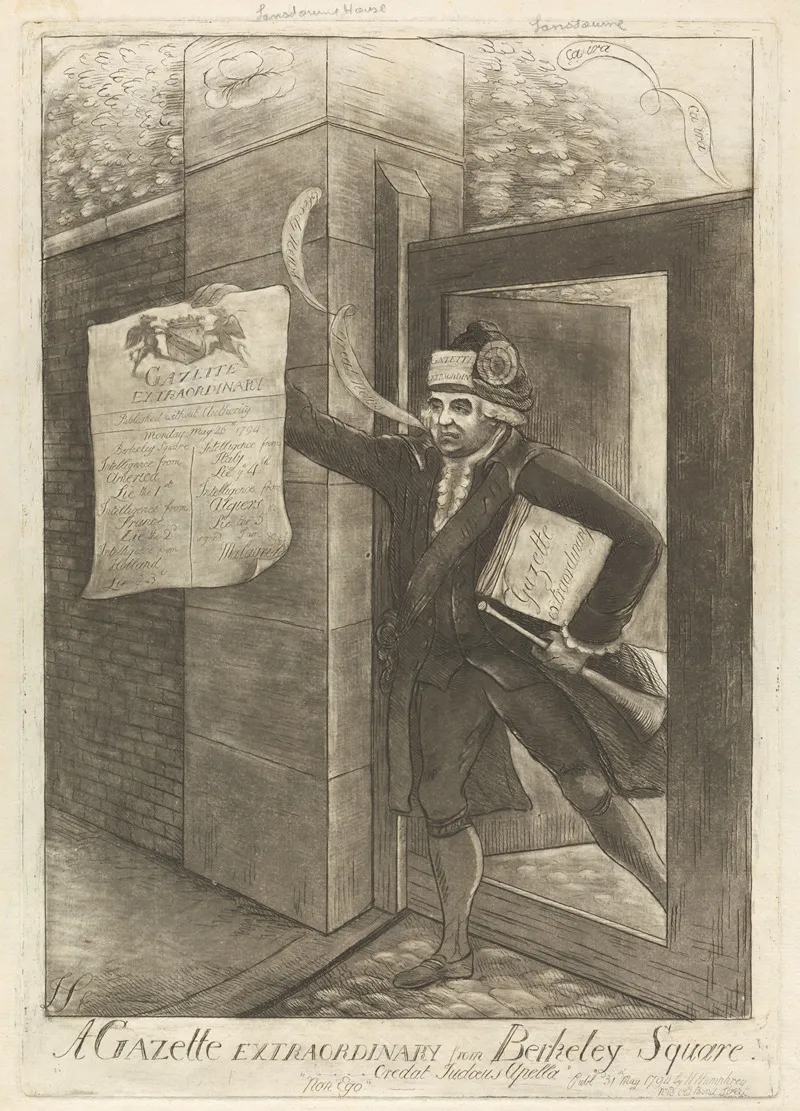 A Gazette Extraordinary From Berkerley Square by James Sayers - Canvas Print