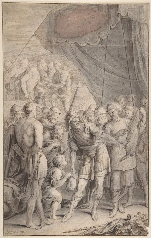 A General And His Army Looking At A Map