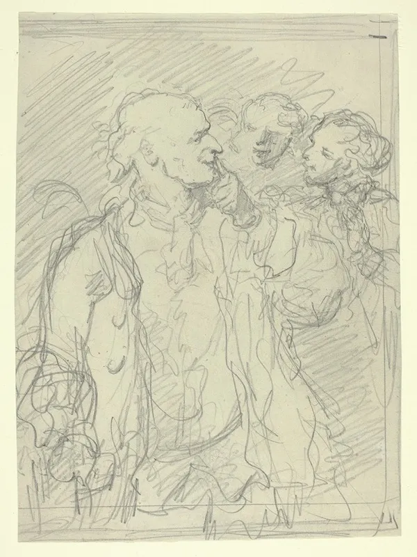 A Gentleman And Two Companions by Celestin Nanteuil - Canvas Print