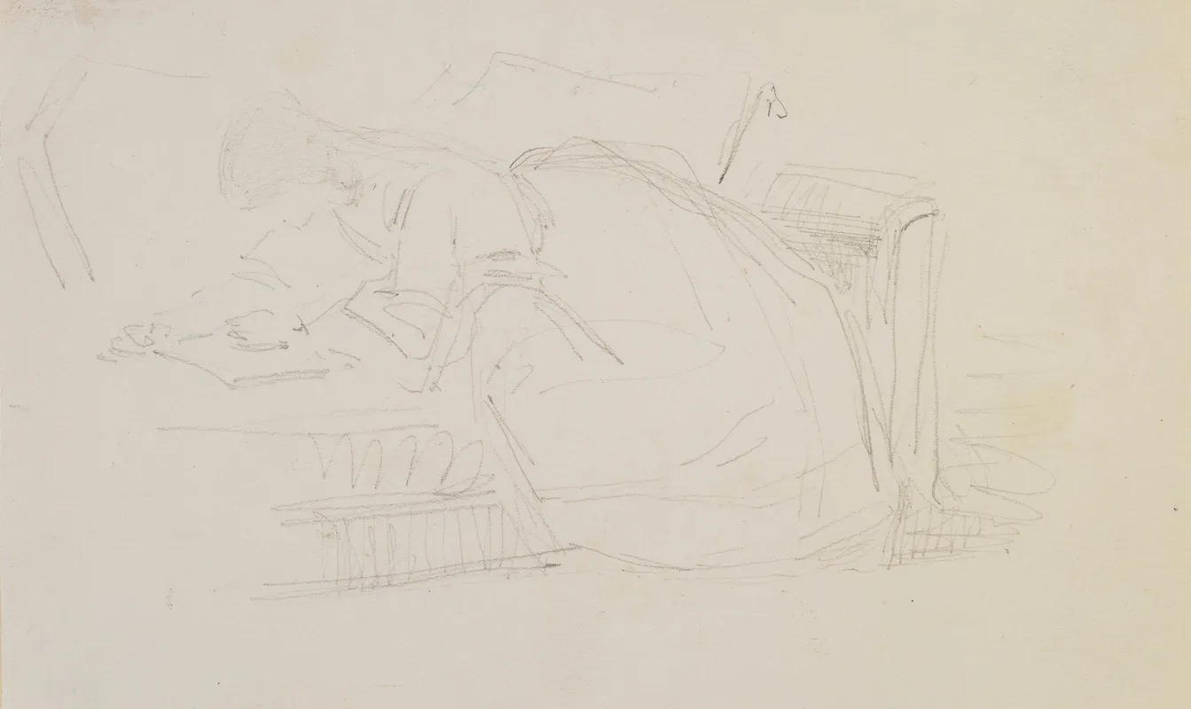 A Girl Reclining On A Couch Reading