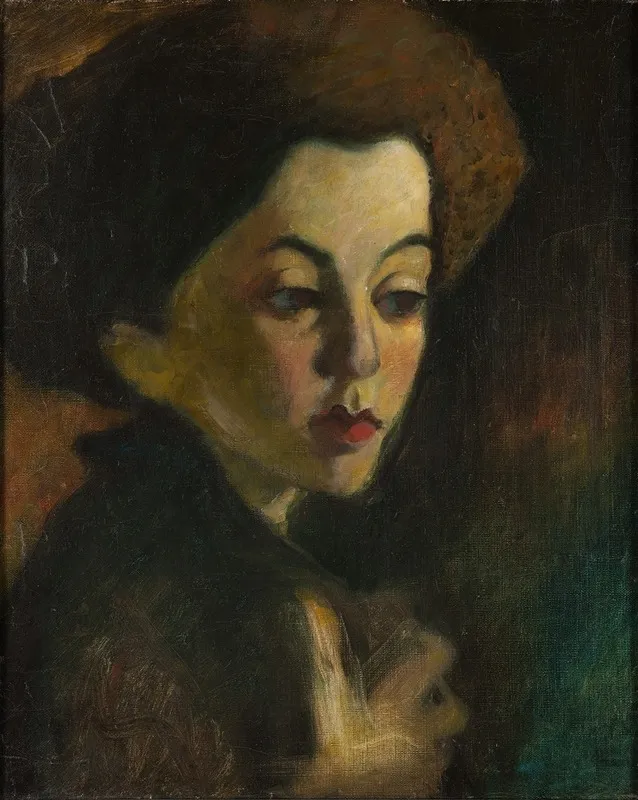 A Girls Head 2 by Olof Sager-Nelson - Canvas Print