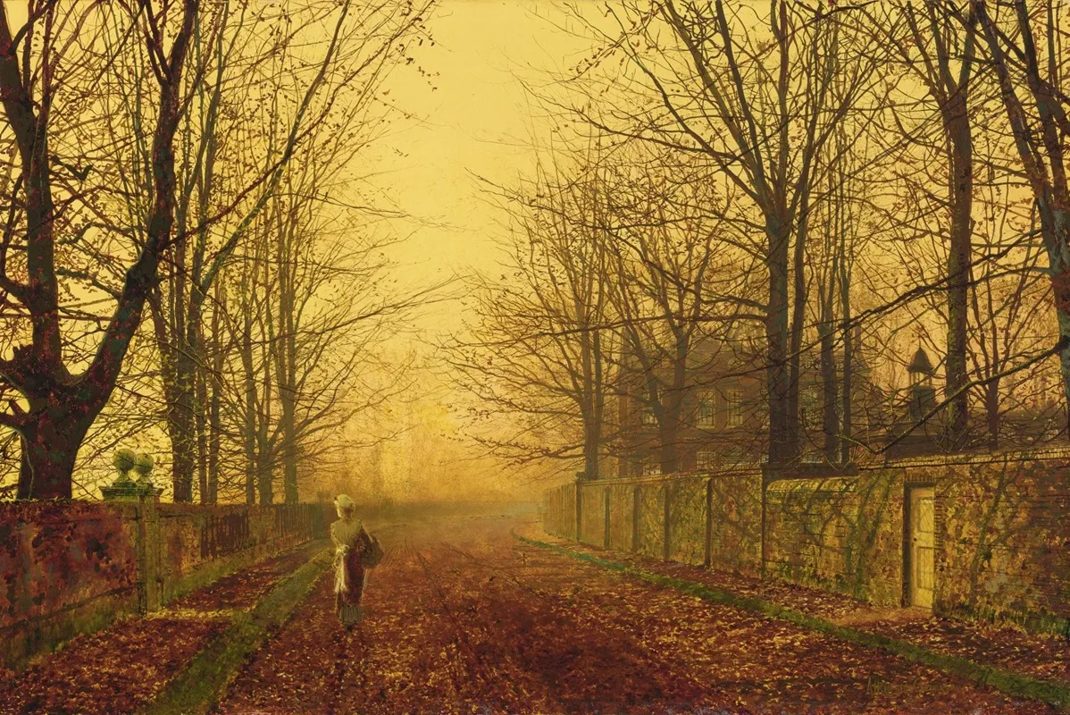 A Golden Idyll by John Atkinson Grimshaw - Canvas Print