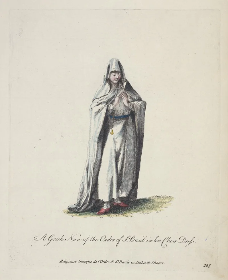 A Greek Nun Of The Order Of St Bazil In Her Choir Dress