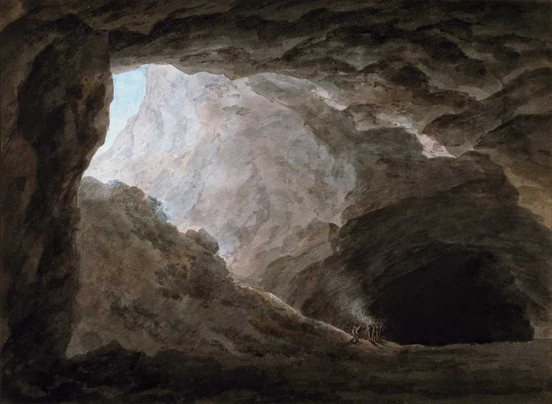 A Grotto In The Campagna by John Robert Cozens - Canvas Print