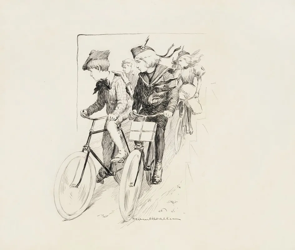 A Group Of Children Riding Their Bikes