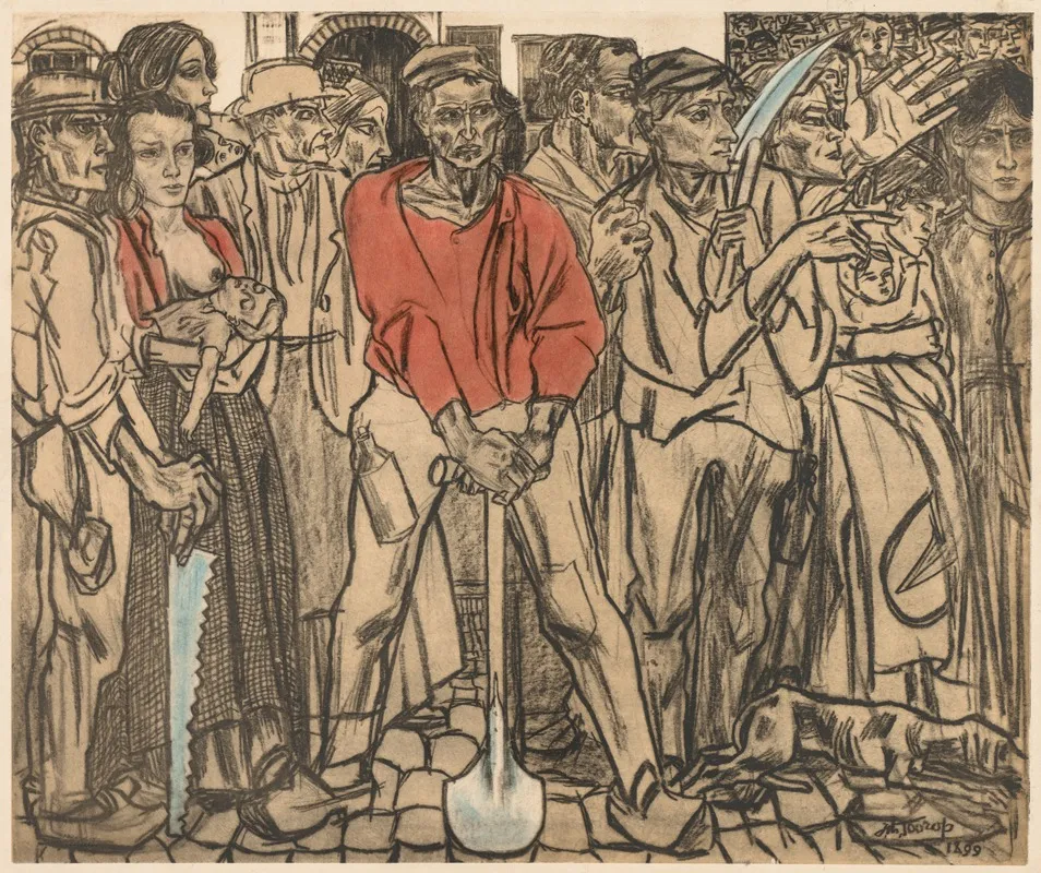 A Group Of Laborers by Jan Toorop - Canvas Print