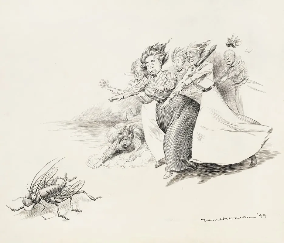 A Group Of Women Knock Each Other Over Chasing A Single Grasshopper