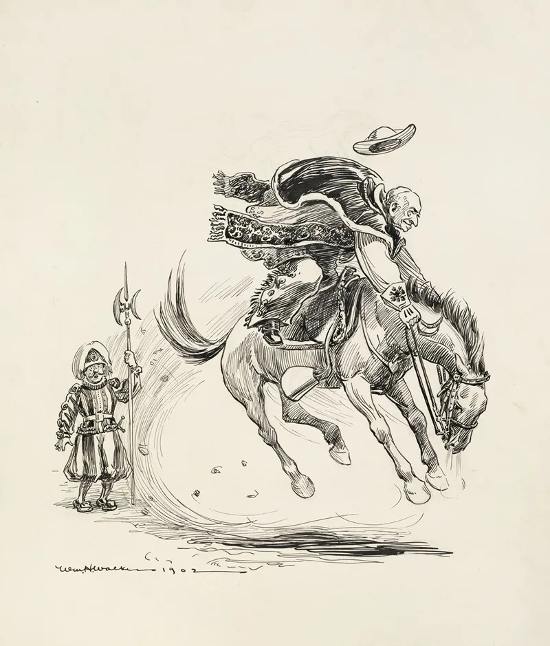 A Guard Watches Surprised As A Religious Leader Possibly The Pope Rides A Bucking Horse And Wears Fancy Cowboy Gear