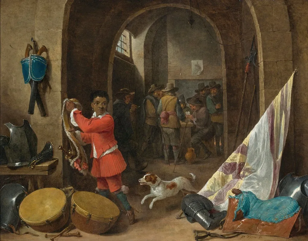 A Guardroom Interior 3 by David Teniers The Younger - Canvas Print