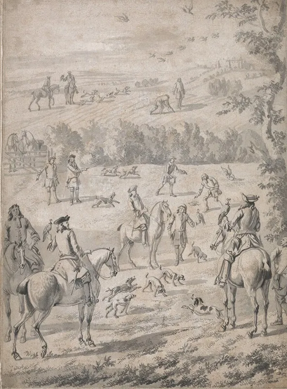 A Hawking Party 4 by Jan Wyck - Canvas Print