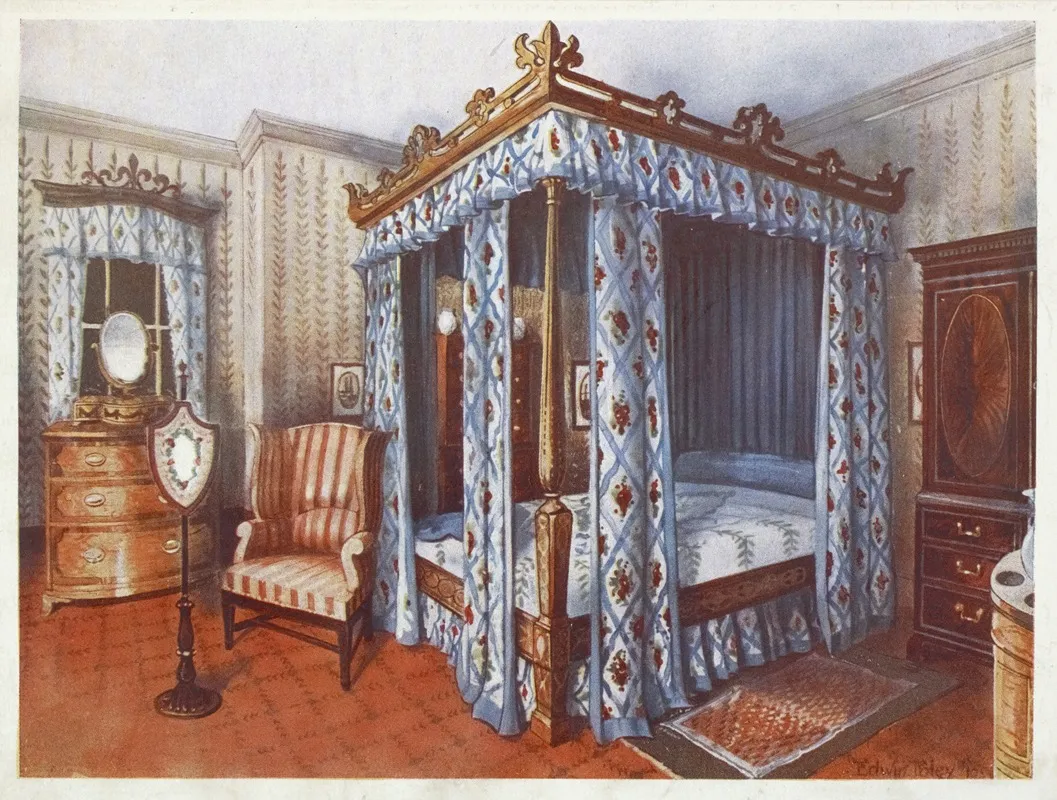 A Heppelwhite Bedroom by Edwin Foley - Canvas Print