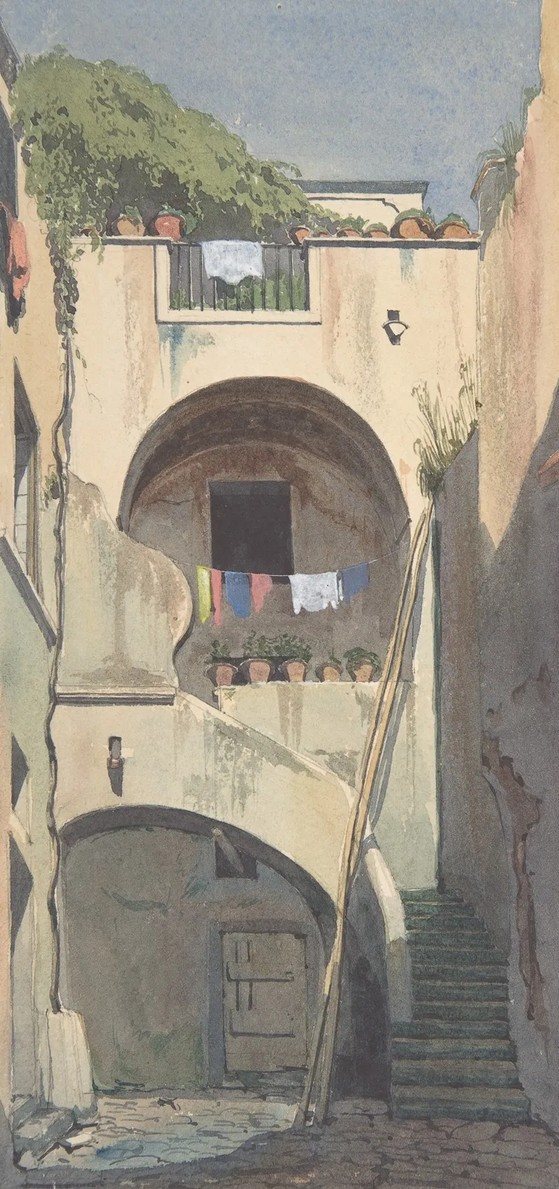 A House At Sorrento by Thomas Hartley Cromek - Canvas Print
