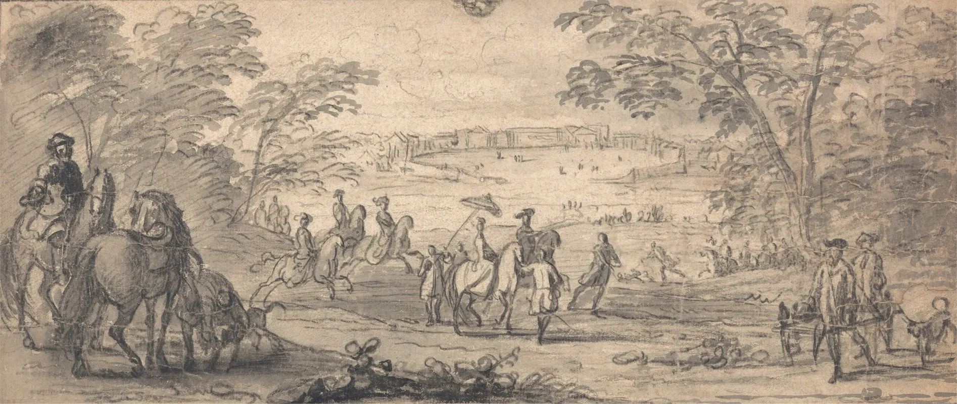 A Hunting Party 4 by Jan Wyck - Canvas Print